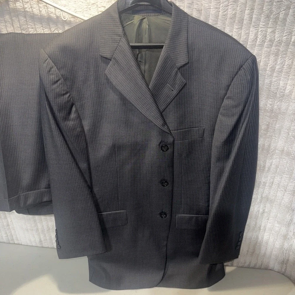 Burberry Men's Charcoal Pinstripe Two-Piece Suit